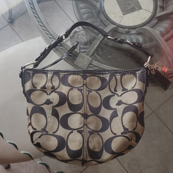 Black Coach Signature C Hobo Purse - Picture 1 of 3